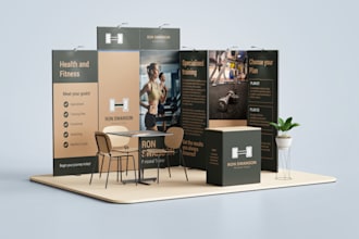 design aye catching trade show booth and backdrop