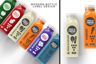 do modern juice bottle label design, beverage label