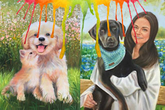 paint a pet portrait on canvas with free shipping