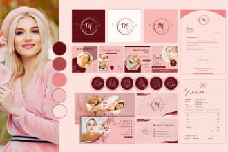 design signature logo, branding kit, brand identity, brand kit, social media kit