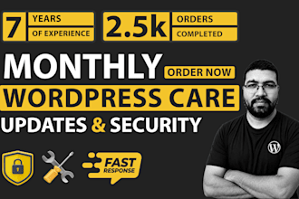 provide monthly wordpress website maintenance and security support