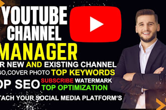 manage youtube channel, thumbnail, ranking title tags