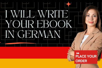 write german ebook , german article, german blog on any topic