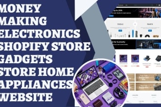 design money making electronics shopify gadgets store home appliances website