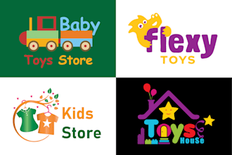 design baby shop, toy shop, baby product, children brand baby care logo