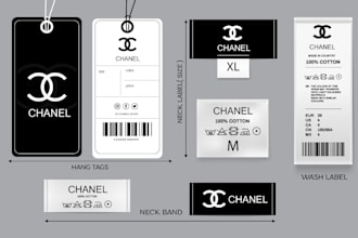 design premium hang tag, clothing label, neck label, clothing tag, swing ticket