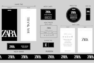 design custom clothing label, woven label, hang tag, neck label and swing ticket