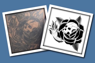 recreate redraw any tattoo design from any photo