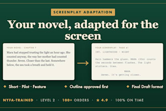 adapt your book or novel into a film screenplay