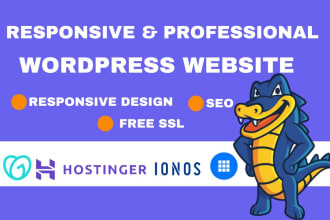 wordpress website on bluehost, hostinger, hostgator, siteground, godaddy, ionos