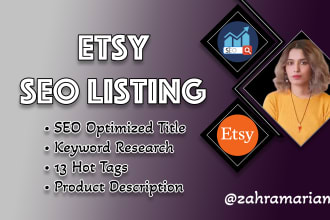 do etsy SEO product listing title, description, and tags
