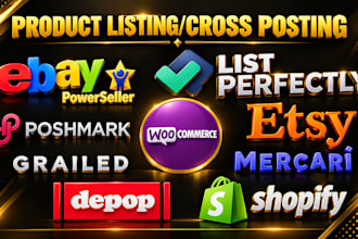 do manual product listing on poshmark, ebay,depop, mercari, shopify