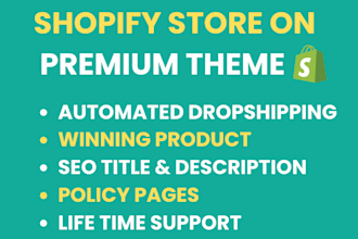 shopify dropshipping store or design shopify store