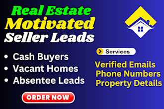 provide real estate motivated sellers and cash buyer leads with skip tracing