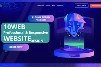 design responsive website using 10web, ai CRM website, durable, 10web website