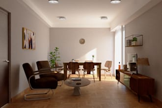 3d rendering of interior spaces