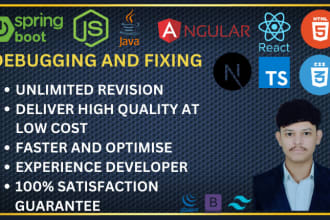 fix bug or develop website in java, spring boot, angular and typescript