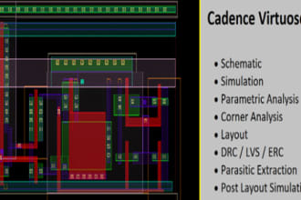 do schematics on cadence virtuoso, analog, digital ic design xcelium, genus