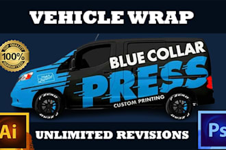 make awesome van wrap design, for car truck trailer and any vehicle wrap design