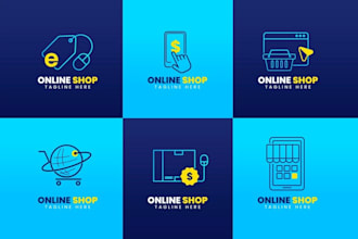 make custom line store,online shop,e commerce logo design