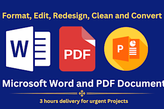 format, edit, design and fix microsoft word document