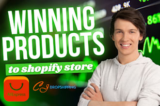 add winning dropshiping products to shopify store