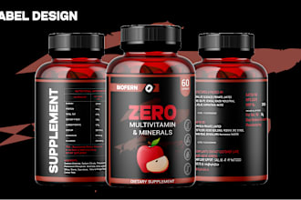 do supplement label , product label design, label designing in one day
