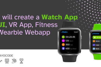 develop wearable watch app, vr webapp, ar app, fitness tracking UI UX