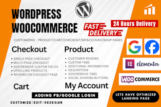 redesign edit customize woocommerce checkout product cart shop page wordpress