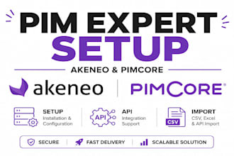 install and configure akeneo pimcore pim with API  and data import setup