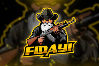 design stylish mascot logo for gaming, esports, twitch, youtube