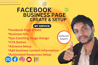 create facebook business page  and cover photo design for you