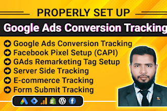 setup ga4 ecommerce tracking, tag manager, google ads conversion tracking