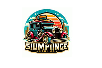 vintage car mascot logo for your company name