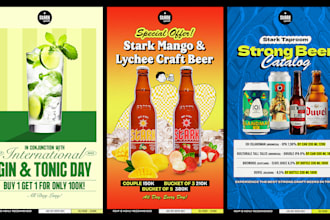 design trendy beverage, drinks banner for your restaurant