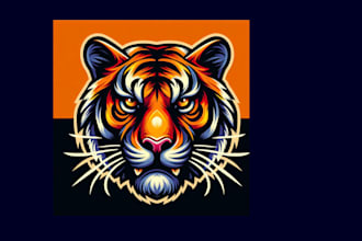 design a high quality tiger mascot logo
