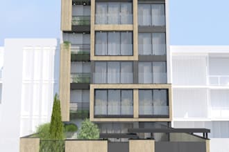 modern facade design of residential apartment