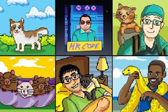 draw custom retro pixel art style illustration for your need