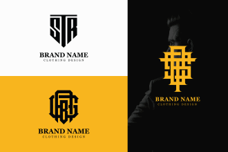 do modern minimalist monogram clothing brand logo design