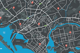 design custom vector map illustration event site  map rv park map