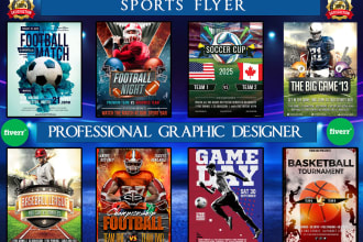 design boxing flyer ,gym fitness, amarican football, basketball, rugby flyer
