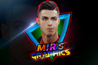 illustrate a cool custom avatar for gaming or streaming
