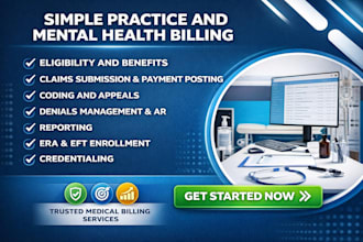 do mental health billing, simple practice billing and credentialing