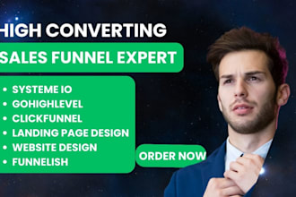 design sales funnel,landing page in clickfunnel and kartra ,gohighlevel website