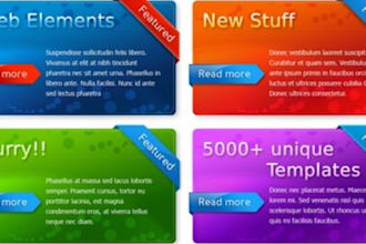 design price tags and boxes with photoshop