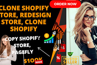design redesign clone shopify store, shopify dropshipping store, shopify website