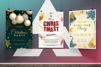 create designs for christmas cards, party, posters, new year celebrations