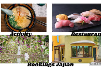 book events, activities, and restaurants in japan