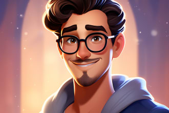draw your portrait into a cozy disney style cartoon
