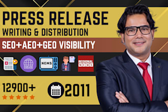 write and distribute press release for SEO, ai and GEO visibility